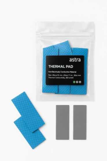 Astra Thermal Pads, 9 Pack, 20x67mm, 0.5/1.0/1.5mm Thickness, 8.0 W/mk Conductivity, Silicone Cooling Pads for CPU, GPU, SSD, LED IC Chipset