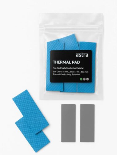 Astra Thermal Pads, 9 Pack, 20x67mm, 0.5/1.0/1.5mm Thickness, 8.0 W/mk Conductivity, Silicone Cooling Pads for CPU, GPU, SSD, LED IC Chipset